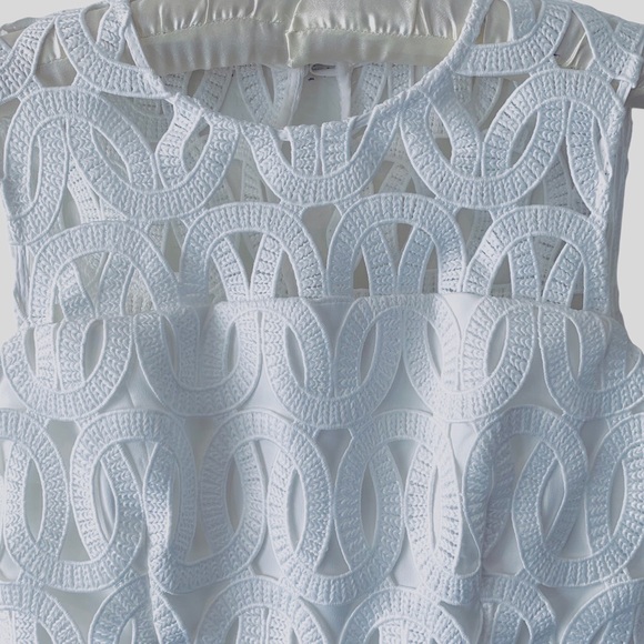 MILLY SIENNA EMBROIDERED SCALLOP LACE SLEEVELESS  DRESS IN WHITE SIZE 2 - Picture 12 of 16